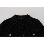 Dolce & Gabbana Black Leopard Long Sleeve Denim Cotton Jacket JKT3471 - 40