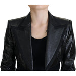Dolce & Gabbana Black Long Sleeves Crop Blazer Cotton Jacket JKT3489 - 40