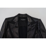 Dolce & Gabbana Black Long Sleeves Crop Blazer Cotton Jacket JKT3489 - 40