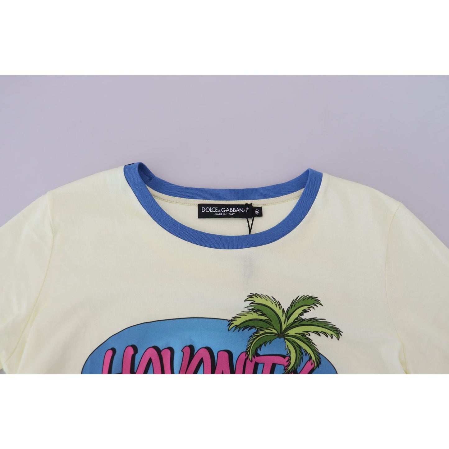 Dolce & Gabbana Yellow Havanity Round Neck Tee Cotton T-shirt DR82988 - 40