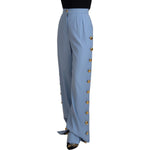 Dolce & Gabbana Light Blue Button Wide Leg Pants PAN74196 - 40
