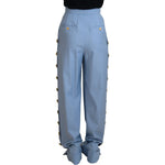 Dolce & Gabbana Light Blue Button Wide Leg Pants PAN74196 - 40