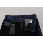 Dolce & Gabbana Black Floral Lace Front Skinny Denim Jeans PAN74208 - 40