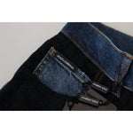 Dolce & Gabbana Black Floral Lace Front Skinny Denim Jeans PAN74208 - 40