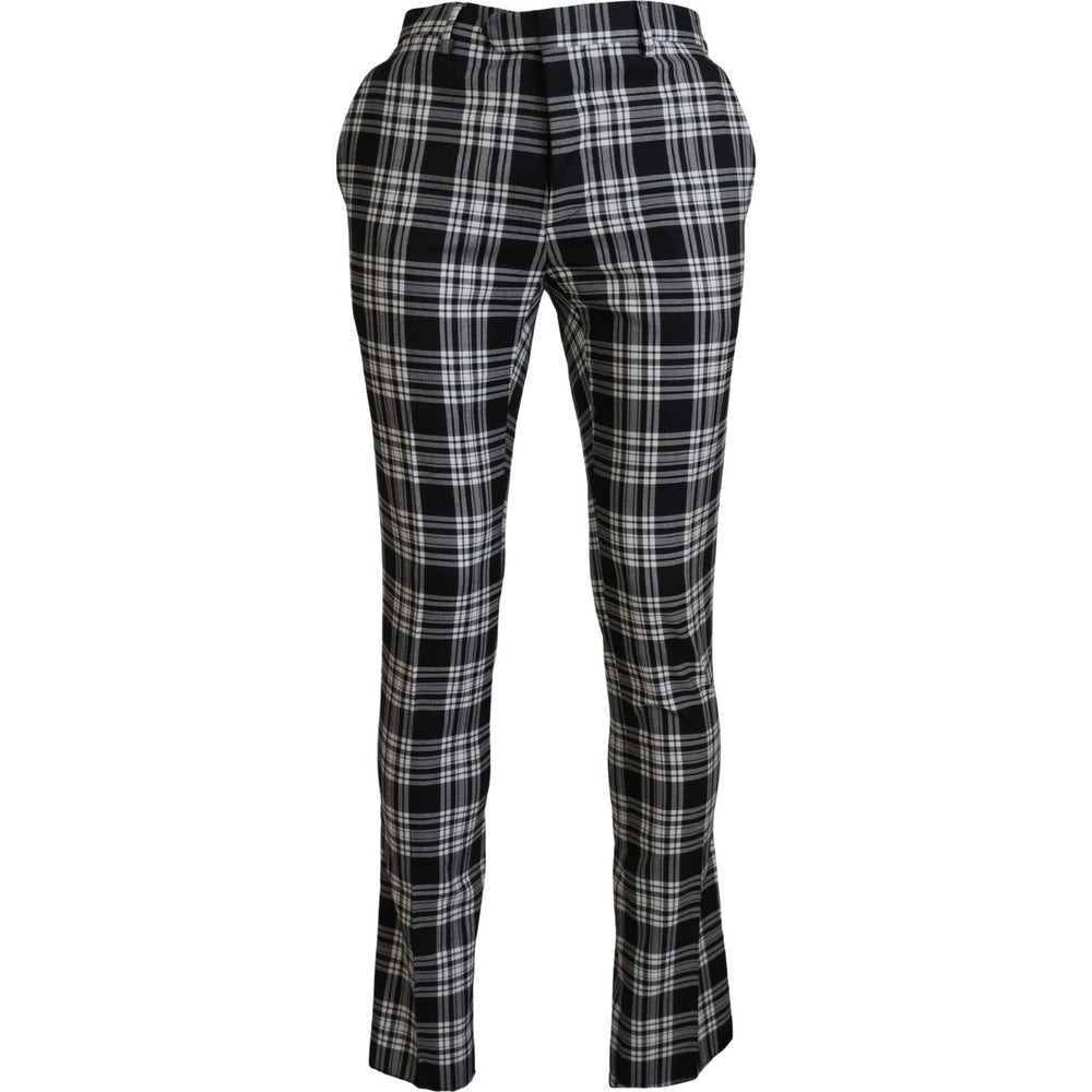 BENCIVENGA Black Checkered Cotton Men Casual Pants PAN74119 - 48