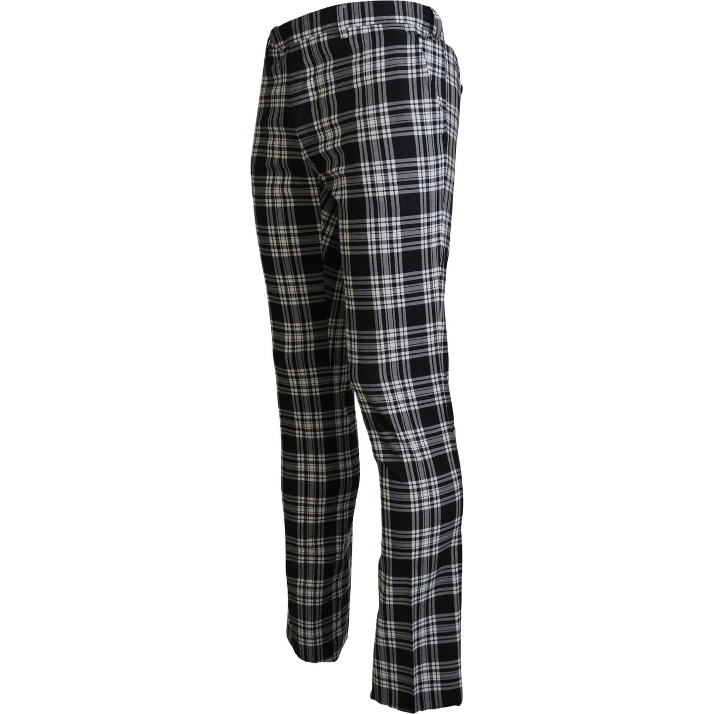 BENCIVENGA Black Checkered Cotton Men Casual Pants PAN74119 - 48