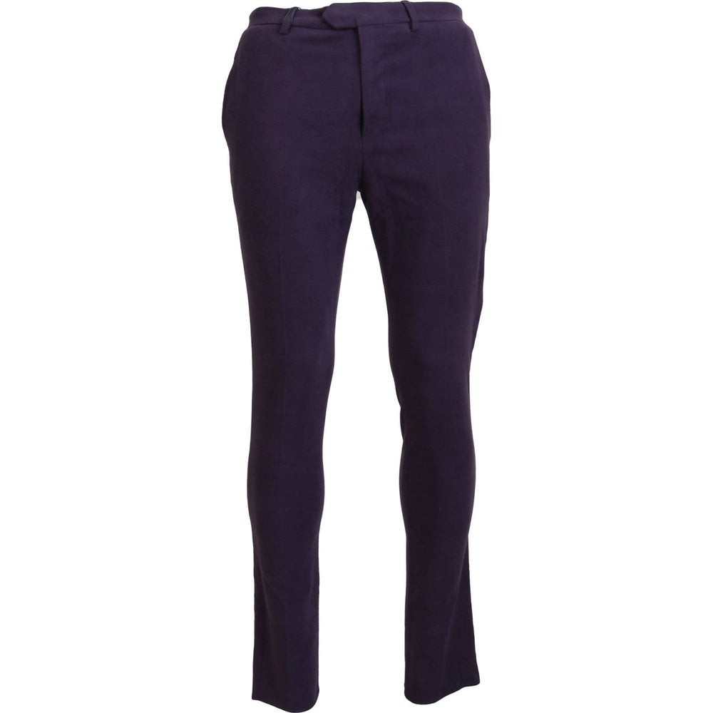 BENCIVENGA Purple Pure Cotton Tapered Mens Pants PAN74123 - 46