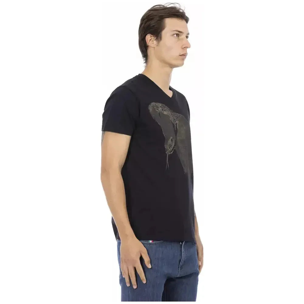 Trussardi Action Black Cotton Men T-Shirt