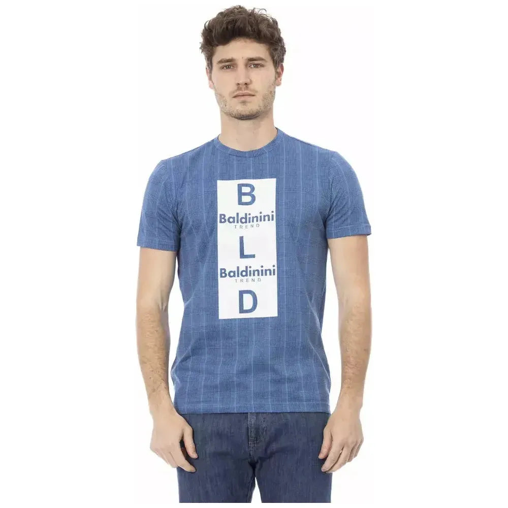 Baldinini Trend Light Blue Cotton Men T-Shirt BA-23158-XS