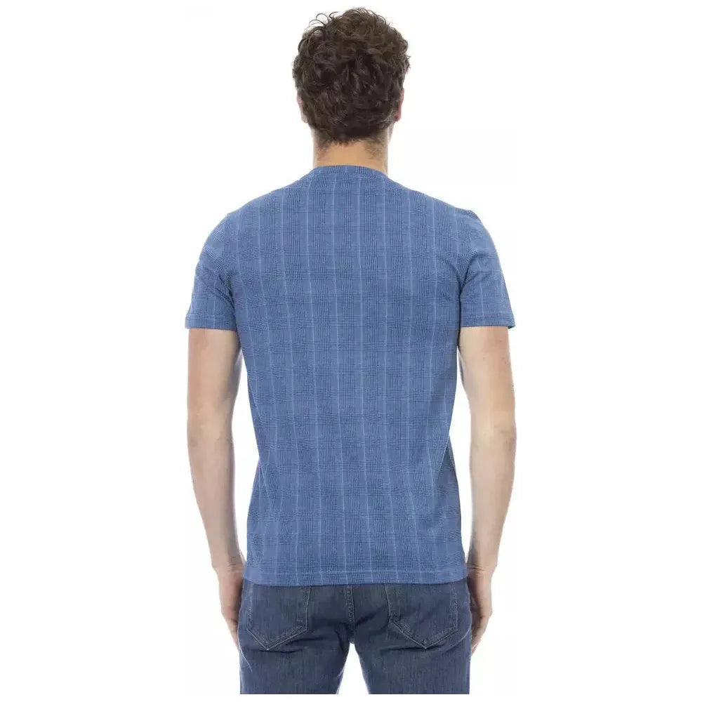 Baldinini Trend Light Blue Cotton Men T-Shirt BA-23158-XS
