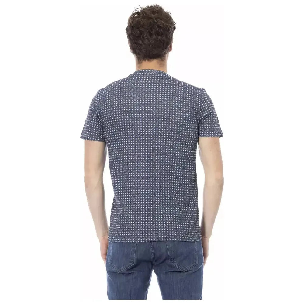Baldinini Trend Gray Cotton Men T-Shirt BA-23159-XS