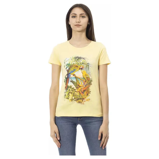 Trussardi Action "Yellow Cotton Women T-Shirt"