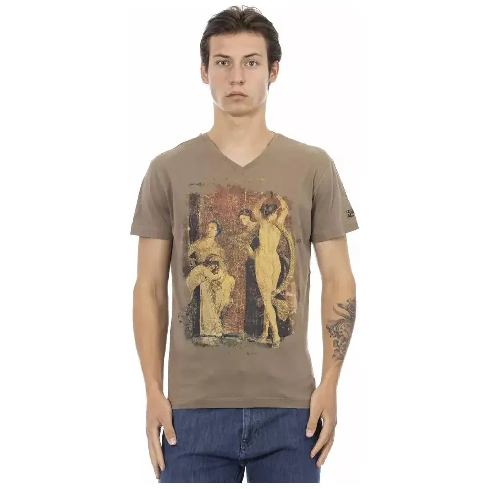 Trussardi Action Brown Cotton Men T-Shirt TR-22876-S