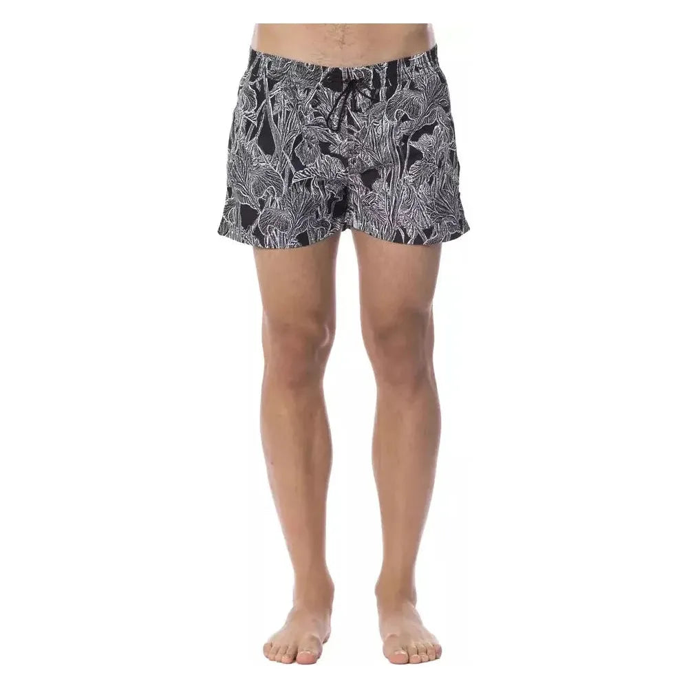 Roberto Cavalli Sport Black Polyester Men Swimsuit RO-13747-IT46 | S
