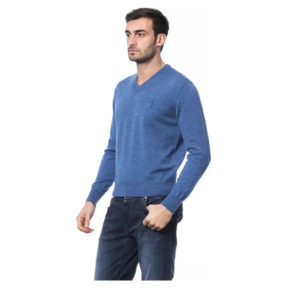 Billionaire Italian Couture Embroidered Merino Wool Crew Neck Sweater BI-10490-S-FBB-94