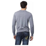 Billionaire Italian Couture Gray Merino Wool Men Sweater BI-10493-XXL