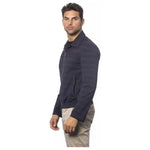Verri Blue Wool Men Bomber Jacket Coats & Jackets Verri Dark Slate Gray
