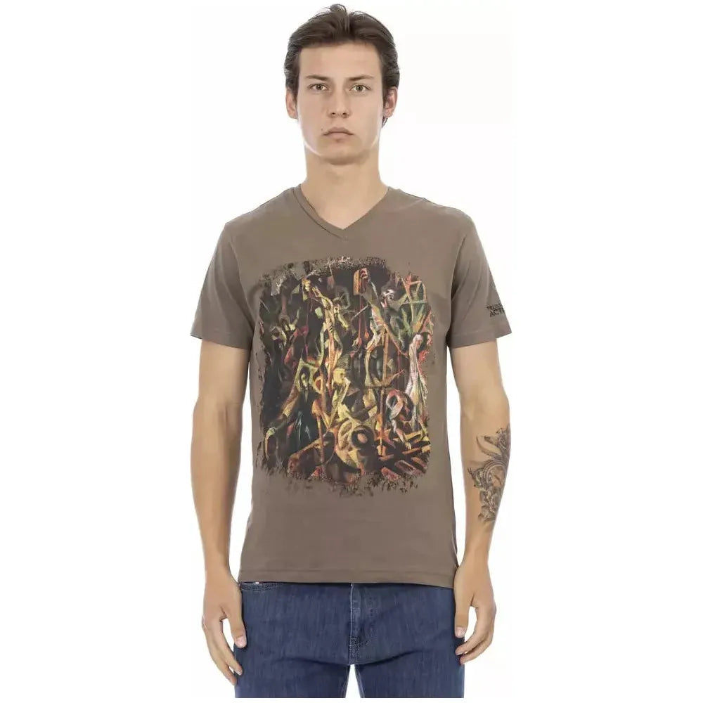Trussardi Action Brown Cotton Men T-Shirt TR-22843-S