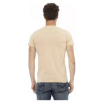 Trussardi Action Beige Cotton Men V-Neck T-Shirt TR-22824-M