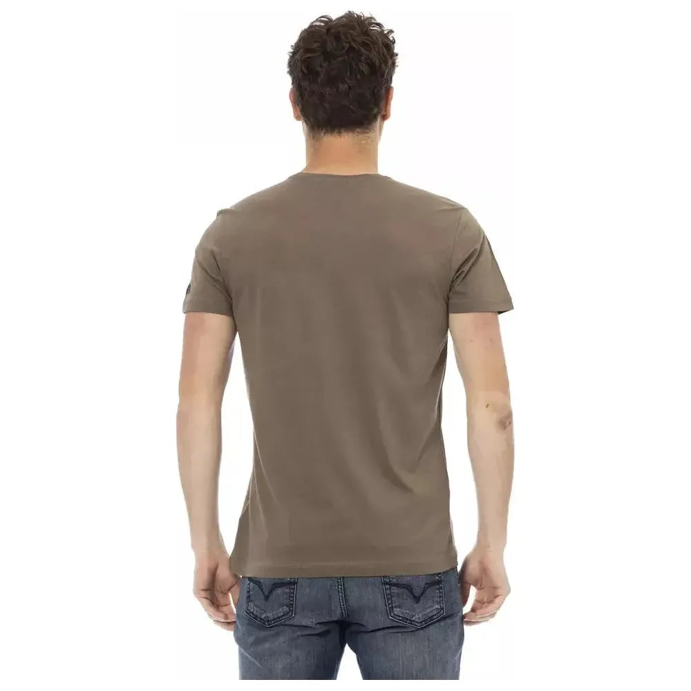Trussardi Action Brown Cotton Men T-Shirt TR-22744-M