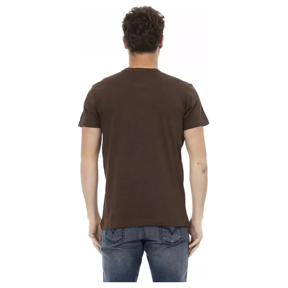 Trussardi Action Brown Cotton Men T-Shirt TR-22731-S