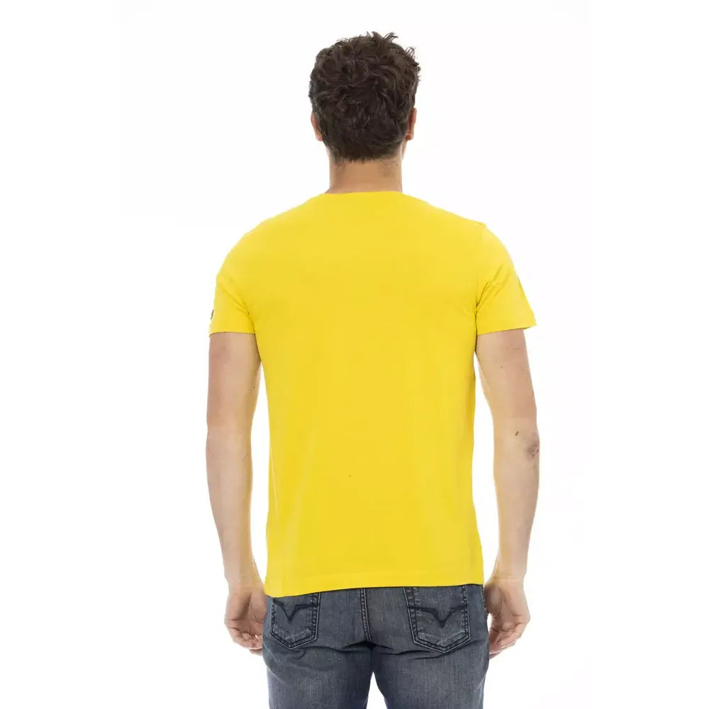 Trussardi Action Yellow Cotton Men T-Shirt