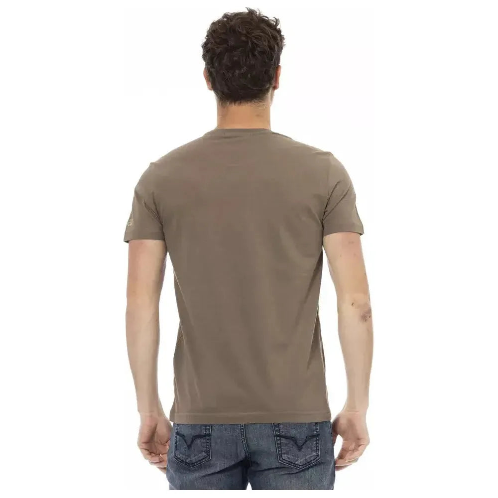 Trussardi Action Brown Cotton Men T-Shirt TR-22701-M