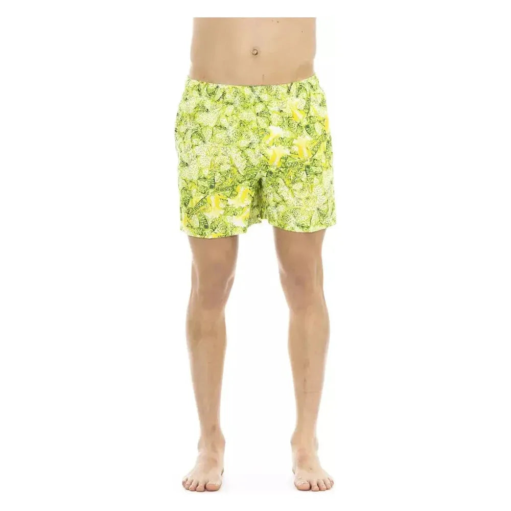 Just Cavalli Green Polyester Men Swimwear Short JU-22580-L