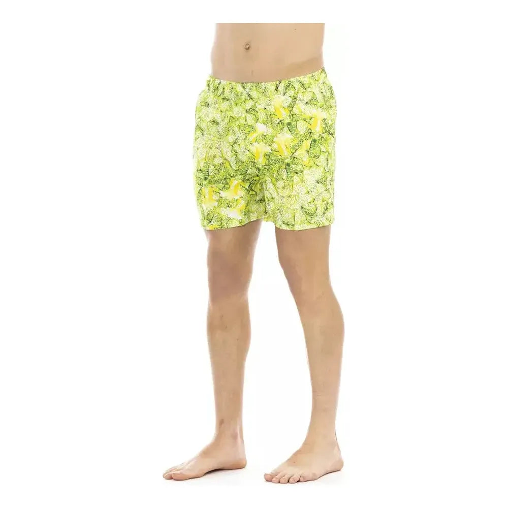 Just Cavalli Green Polyester Men Swimwear Short JU-22580-L