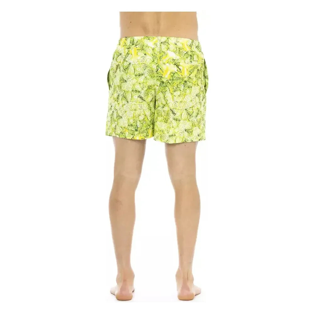 Just Cavalli Green Polyester Men Swimwear Short JU-22580-L