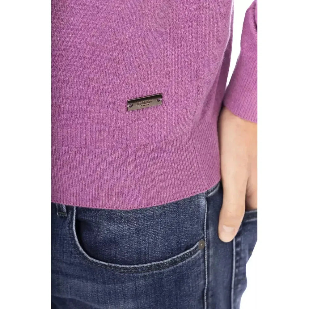 Baldinini Trend Purple Wool Men Sweater BA-22419-L