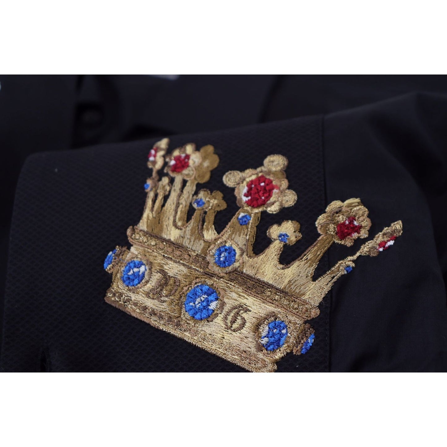 Dolce & Gabbana Black Gold Crown Slim Fit Dress Formal Shirt TSH83632- 37