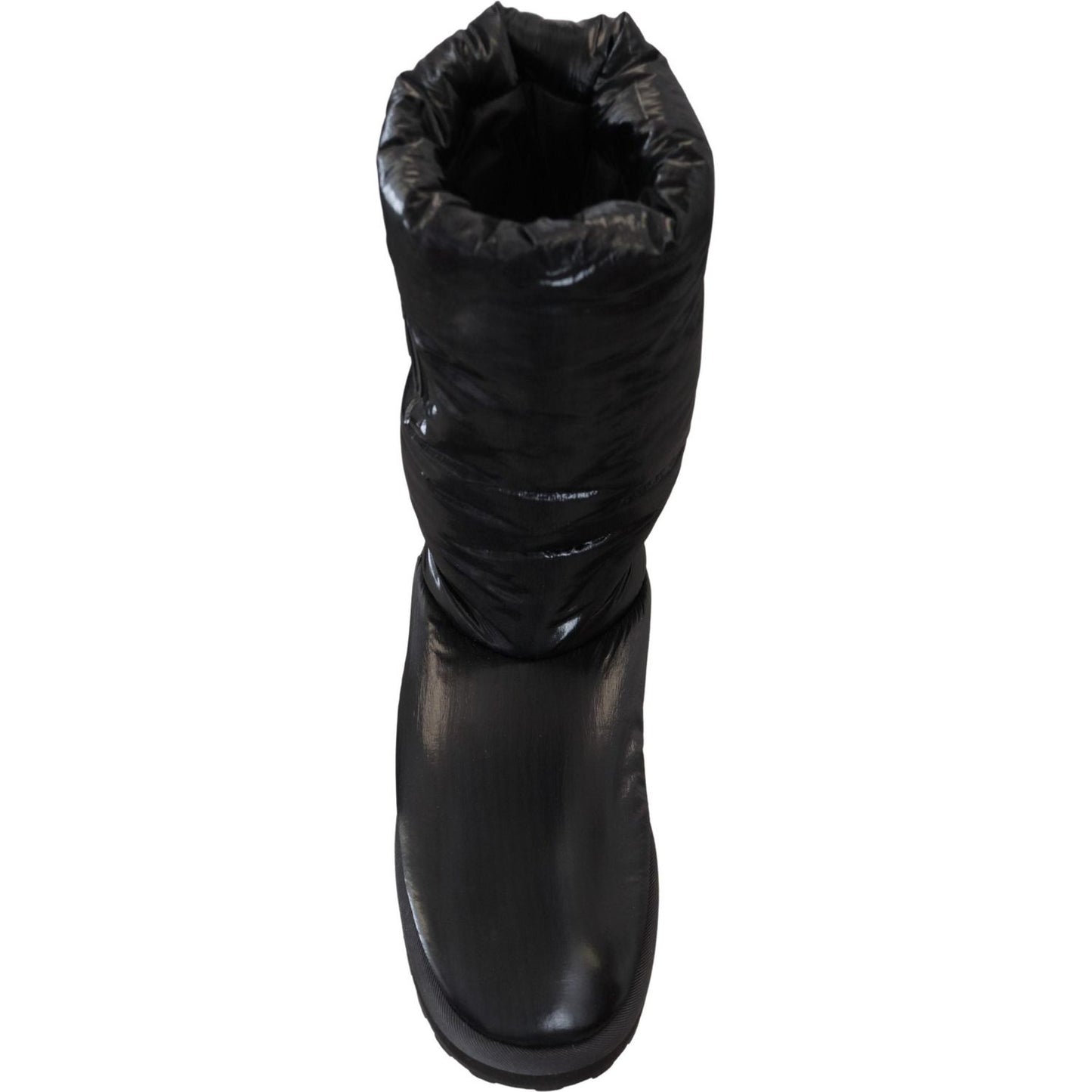 Dolce & Gabbana Black Boots Padded Mid Calf Winter Shoes