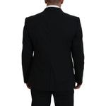Dolce & Gabbana Black Wool Stretch Slim Fit Jacket Blazer KOS2105- 52