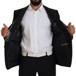 Dolce & Gabbana Black Wool Stretch Slim Fit Jacket Blazer KOS2105- 52
