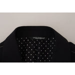 Dolce & Gabbana Black Wool Stretch Slim Fit Jacket Blazer KOS2105- 52