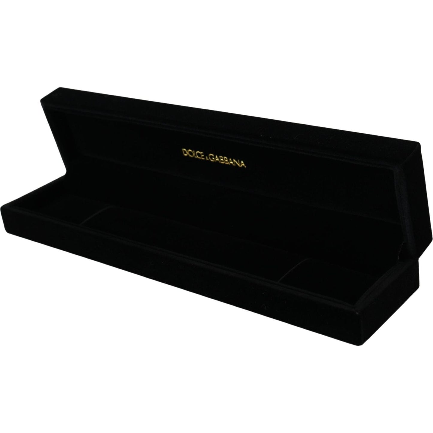 Dolce & Gabbana Black Velvet Logo Plaque Storage Bracelet Jewelry Box SMY101011