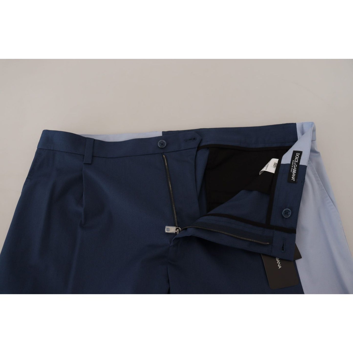 Dolce & Gabbana Blue Cotton Straight Fit Pants PAN73283 - 50