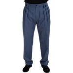 Dolce & Gabbana Blue Linen Chino Men Formal Pants PAN73285 - 52