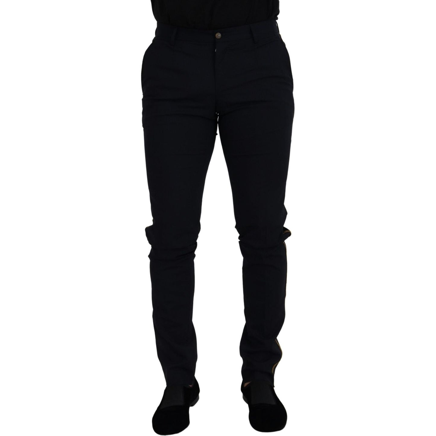 Dolce & Gabbana Black Wool Slim Formal Pants