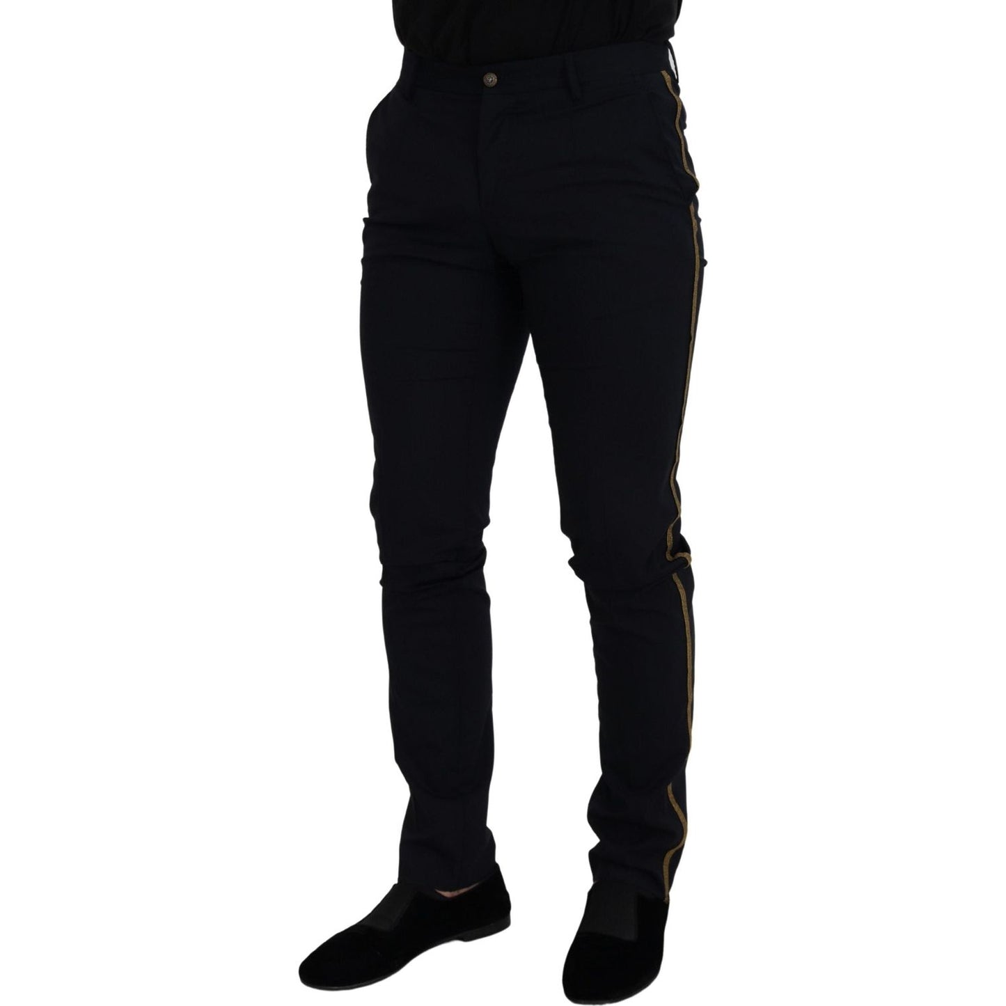 Dolce & Gabbana Black Wool Slim Formal Pants PAN73290 - 46