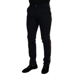 Dolce & Gabbana Black Wool Slim Formal Pants PAN73290 - 46