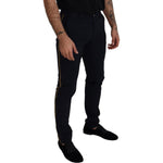 Dolce & Gabbana Black Wool Slim Formal Pants PAN73290 - 46