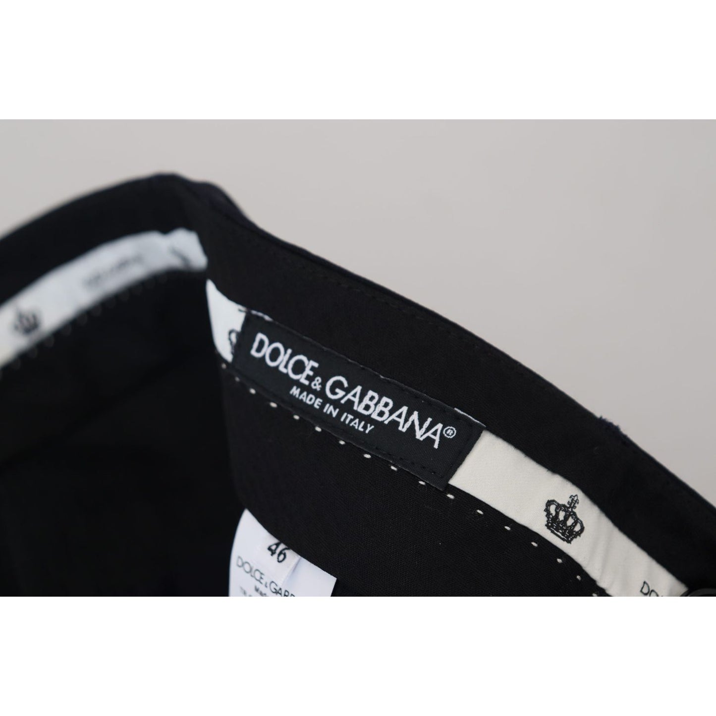 Dolce & Gabbana Black Wool Slim Formal Pants PAN73290 - 46
