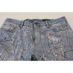 Dolce & Gabbana Blue Cotton Color Splash Print Denim Jeans PAN73300 - 48