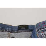 Dolce & Gabbana Blue Cotton Color Splash Print Denim Jeans PAN73300 - 48