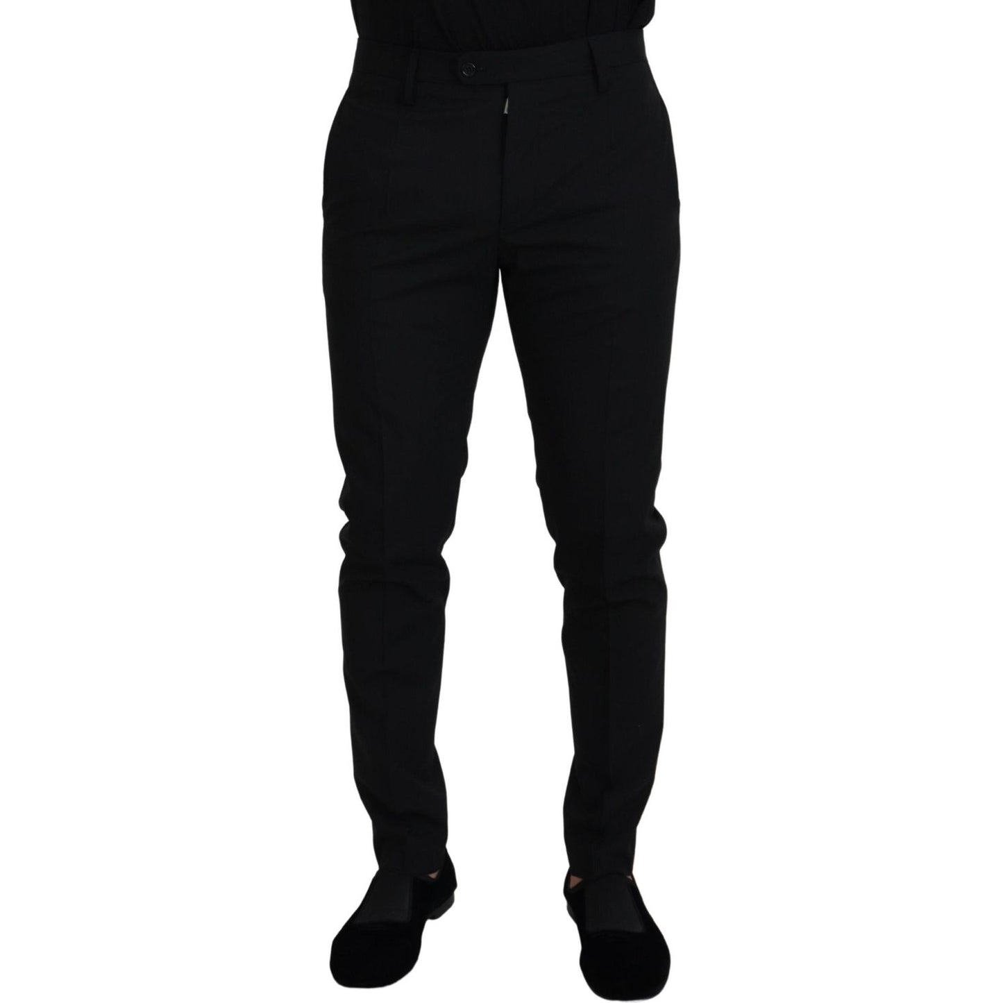 Dolce & Gabbana Black Polyester Chino Formal Pants PAN73338 - 48