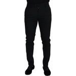 Dolce & Gabbana Black Polyester Chino Formal Pants PAN73338 - 48