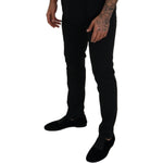 Dolce & Gabbana Black Polyester Chino Formal Pants PAN73338 - 48