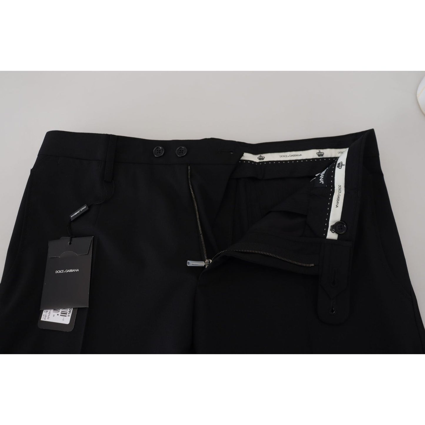 Dolce & Gabbana Black Polyester Chino Formal Pants PAN73338 - 48